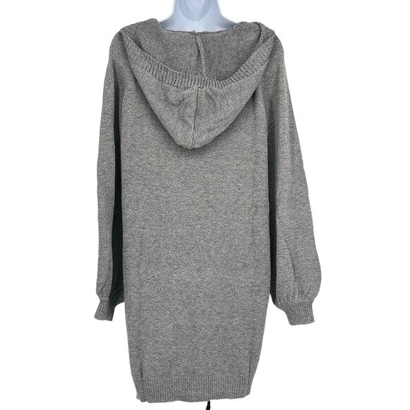 Miss Look Hooded Mini Sweater Dress in Gray/Black Size Medium - Picture 2 of 6